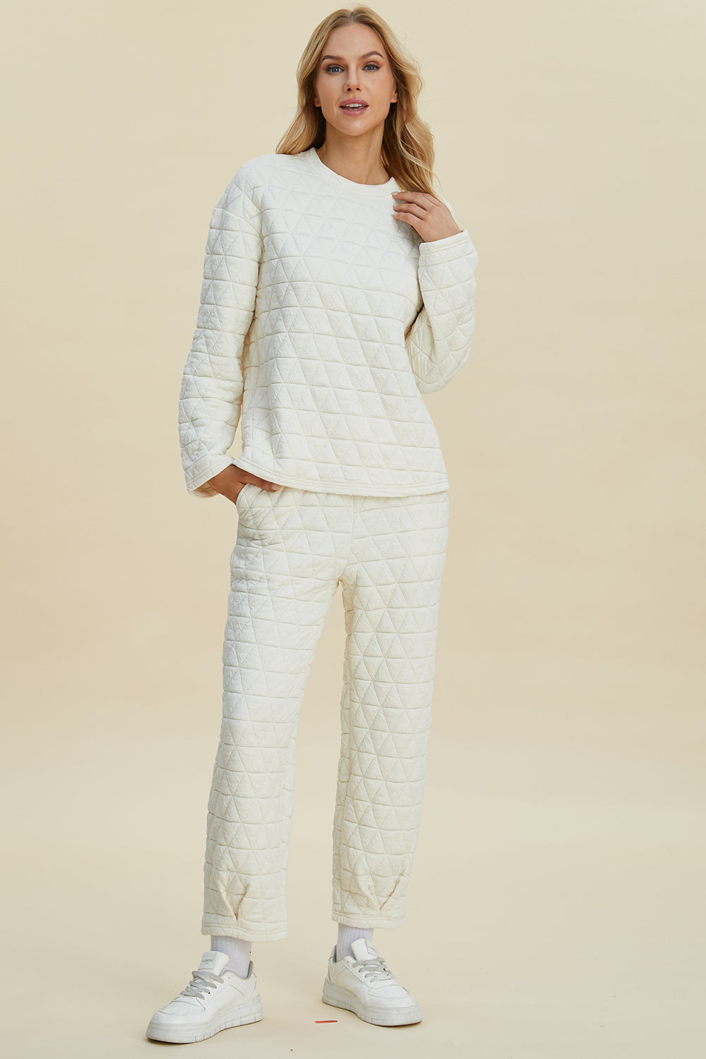 Texture Top & Pants Set - Stylish