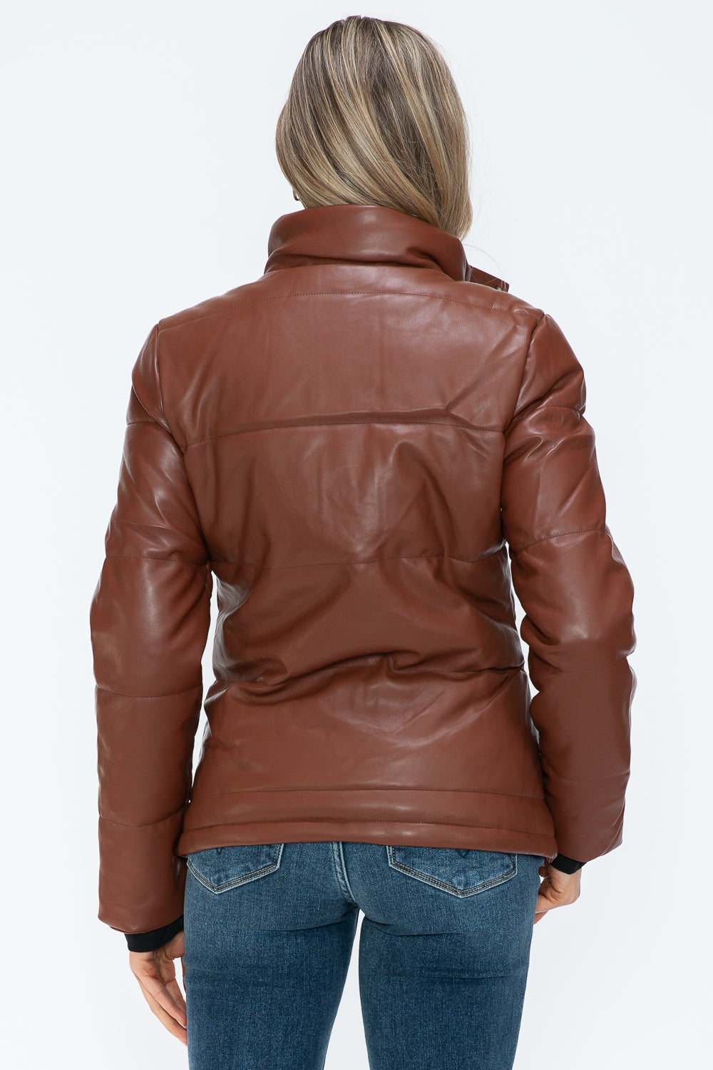 Pocketed Zip Up Turtleneck Puffer