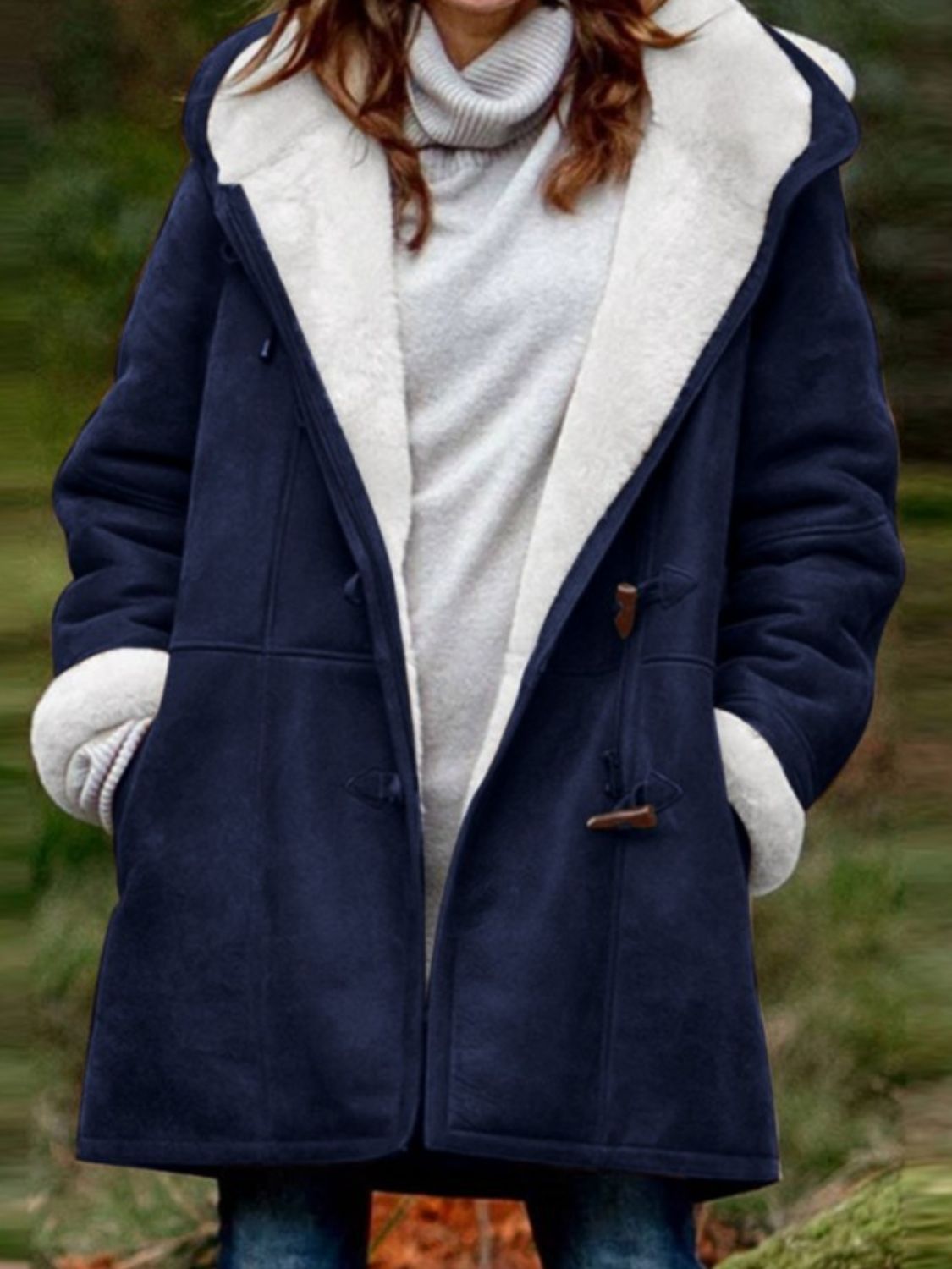 Pocketed Hooded Toggle Jacket