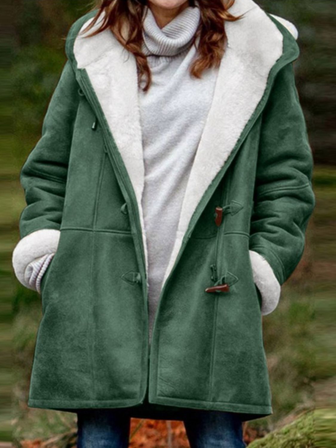 Pocketed Hooded Toggle Jacket