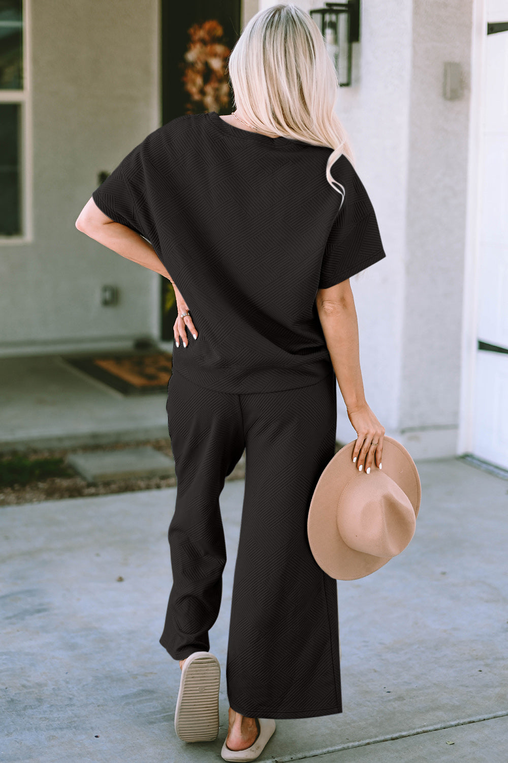 Texture Top & Pants Set - Comfy