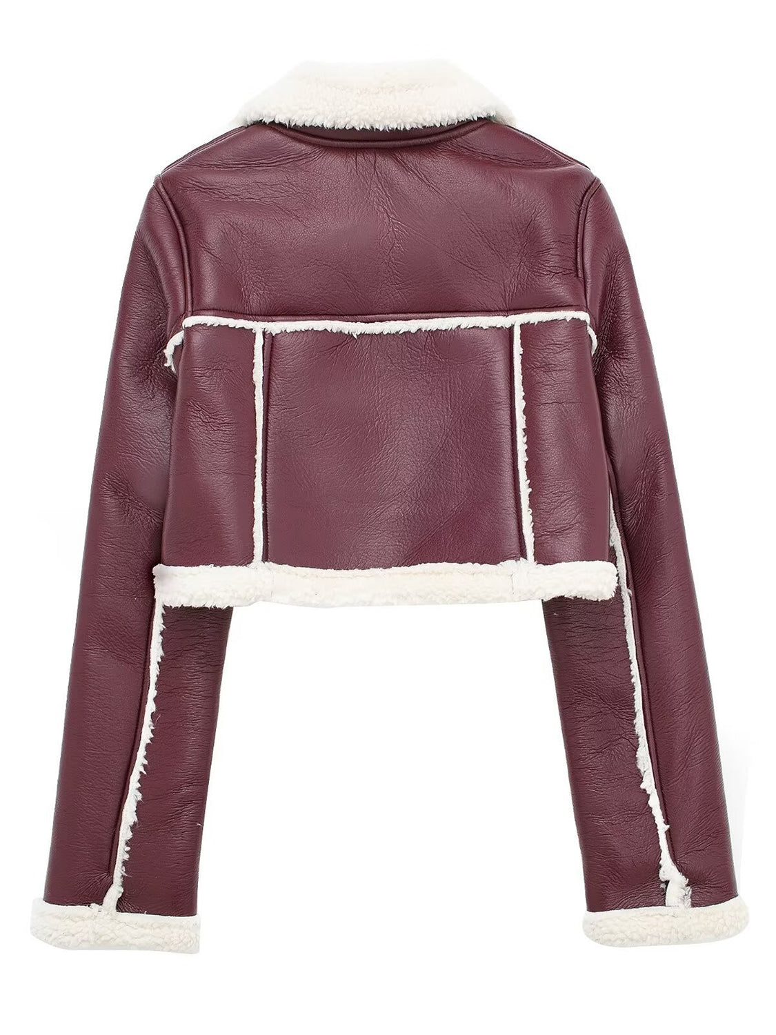 Collared Plush Cropped Jacket