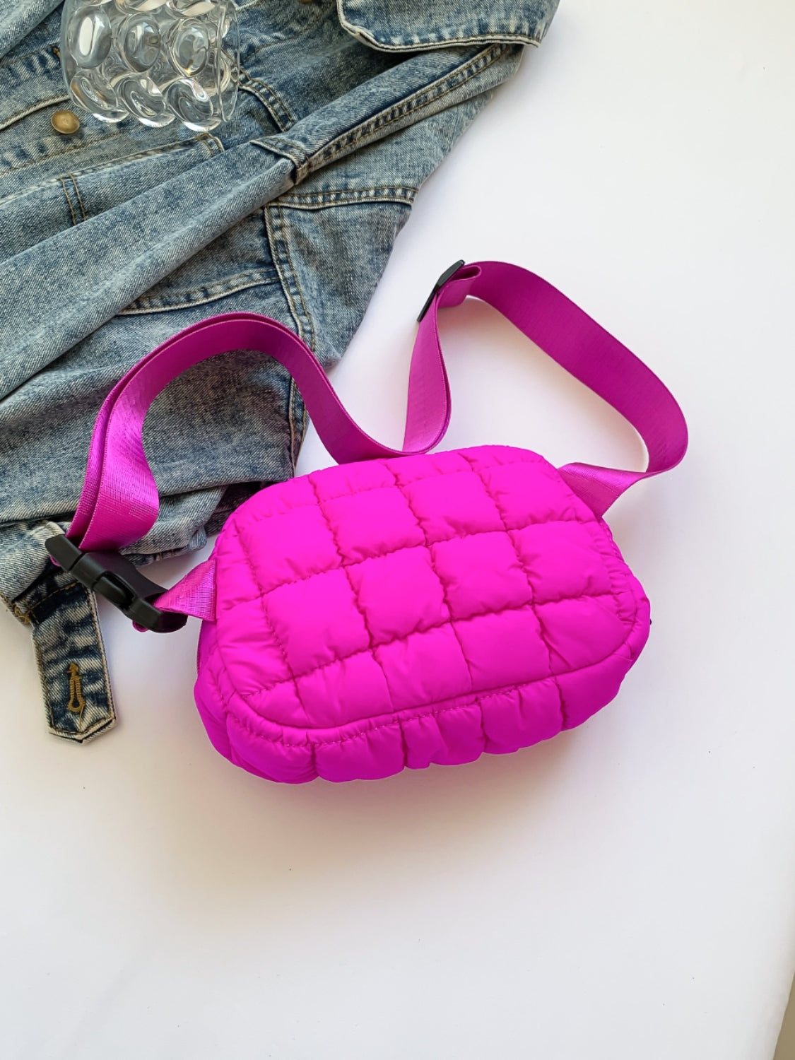 Bubble Texture Adjustable Crossbody Bag