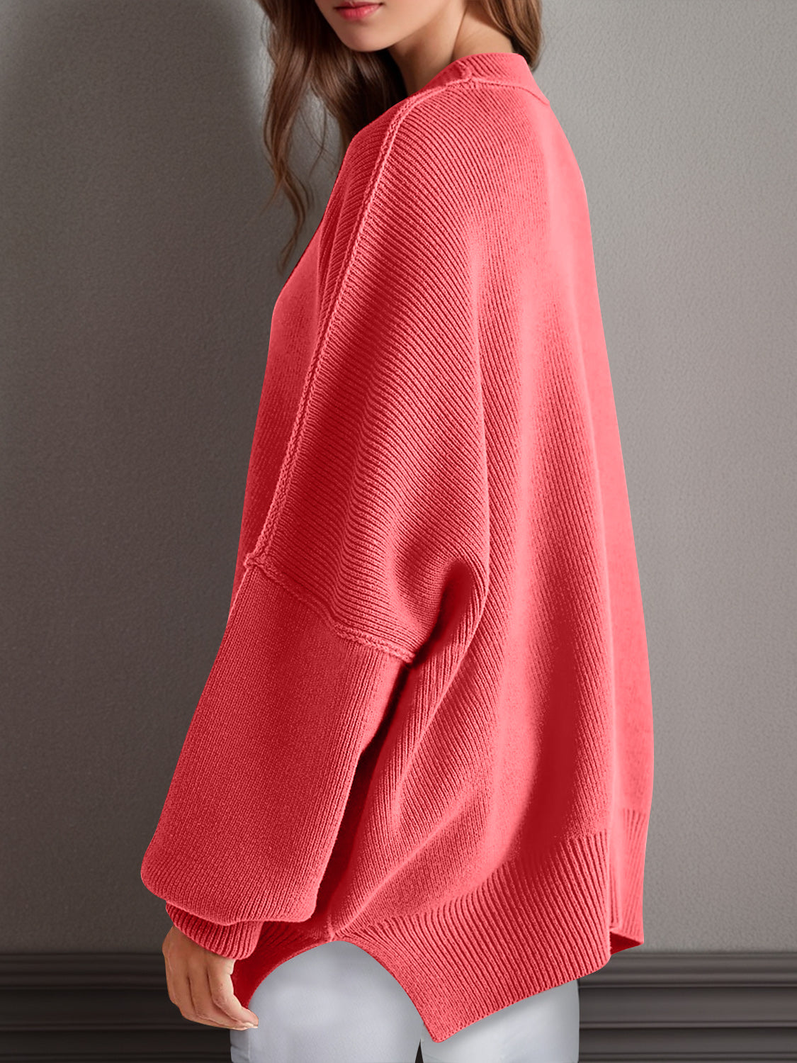 Double Take Side Slit Long Sleeve Top
