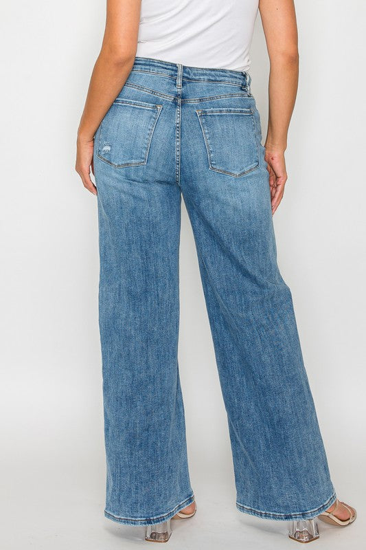 bytos High Rise Wide Leg Jeans Pocket