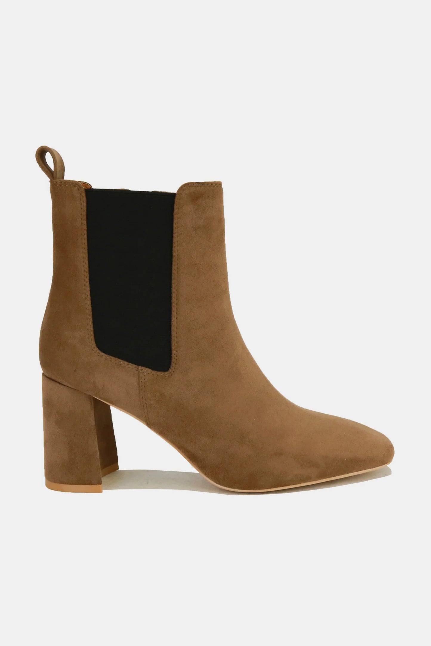 Faux Suede Block Heel Chelsea Boots