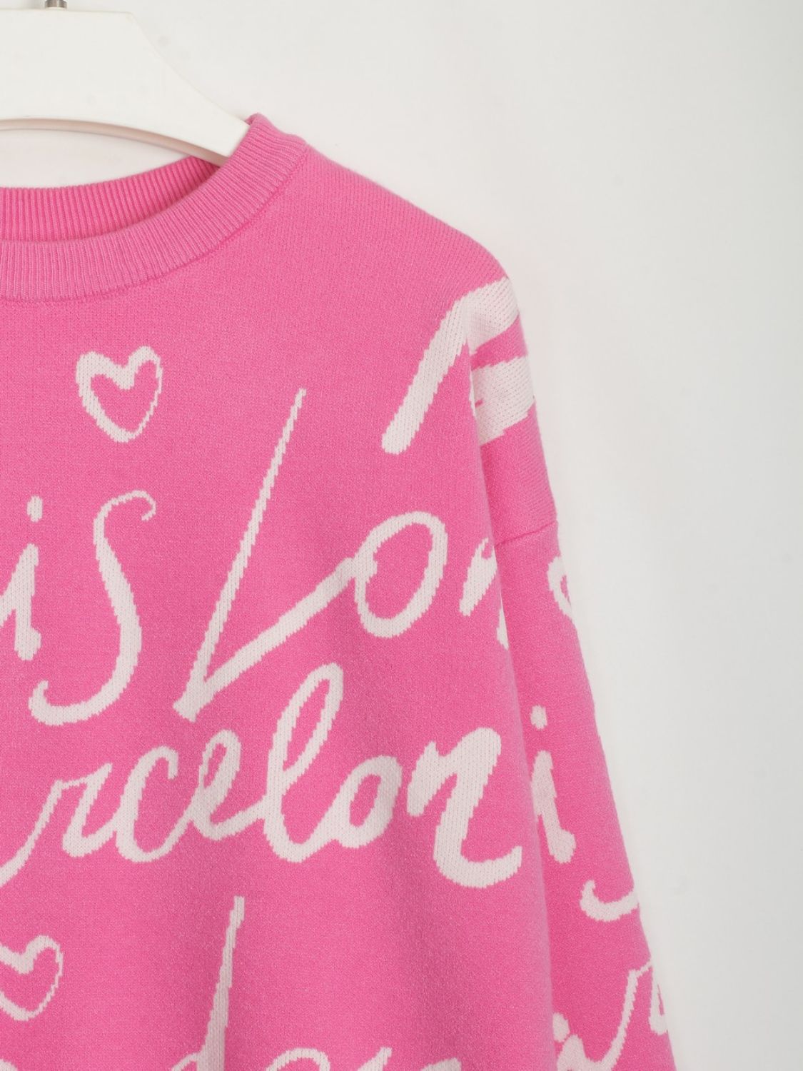 Drawstring Letter Pattern Sweater Drop