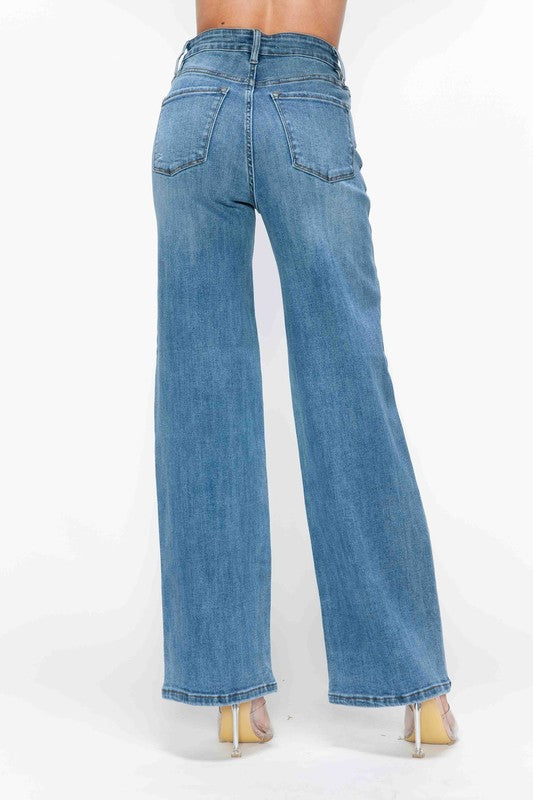 bytos High Rise Wide Leg Jeans Pocket