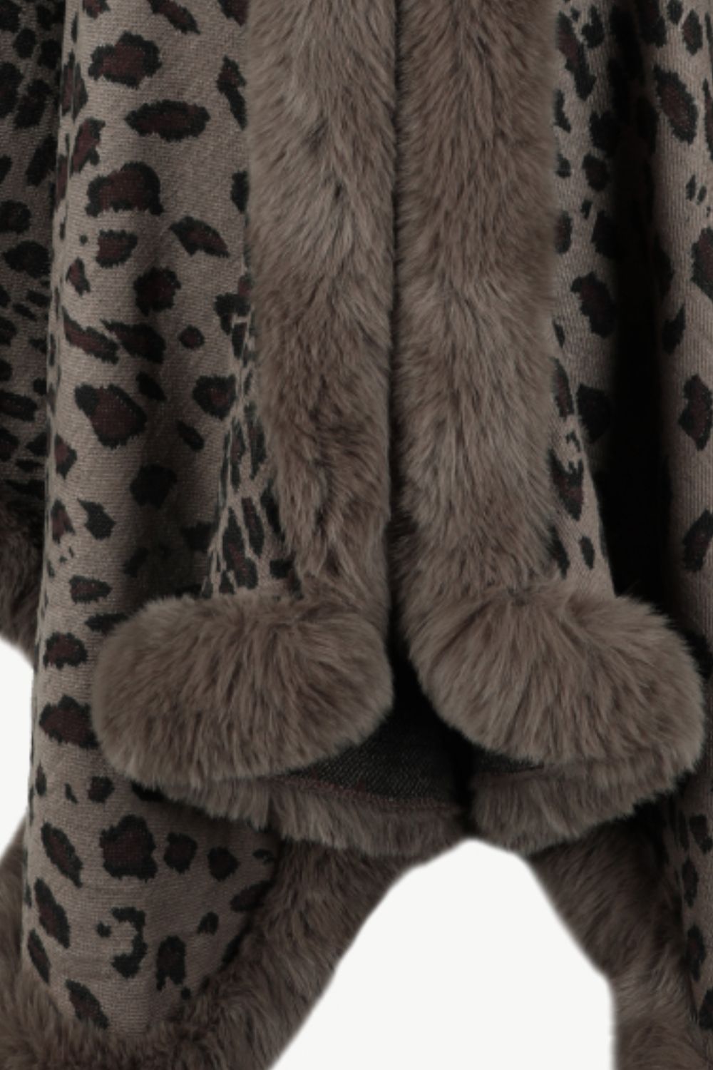Leopard Open Front Poncho One Size