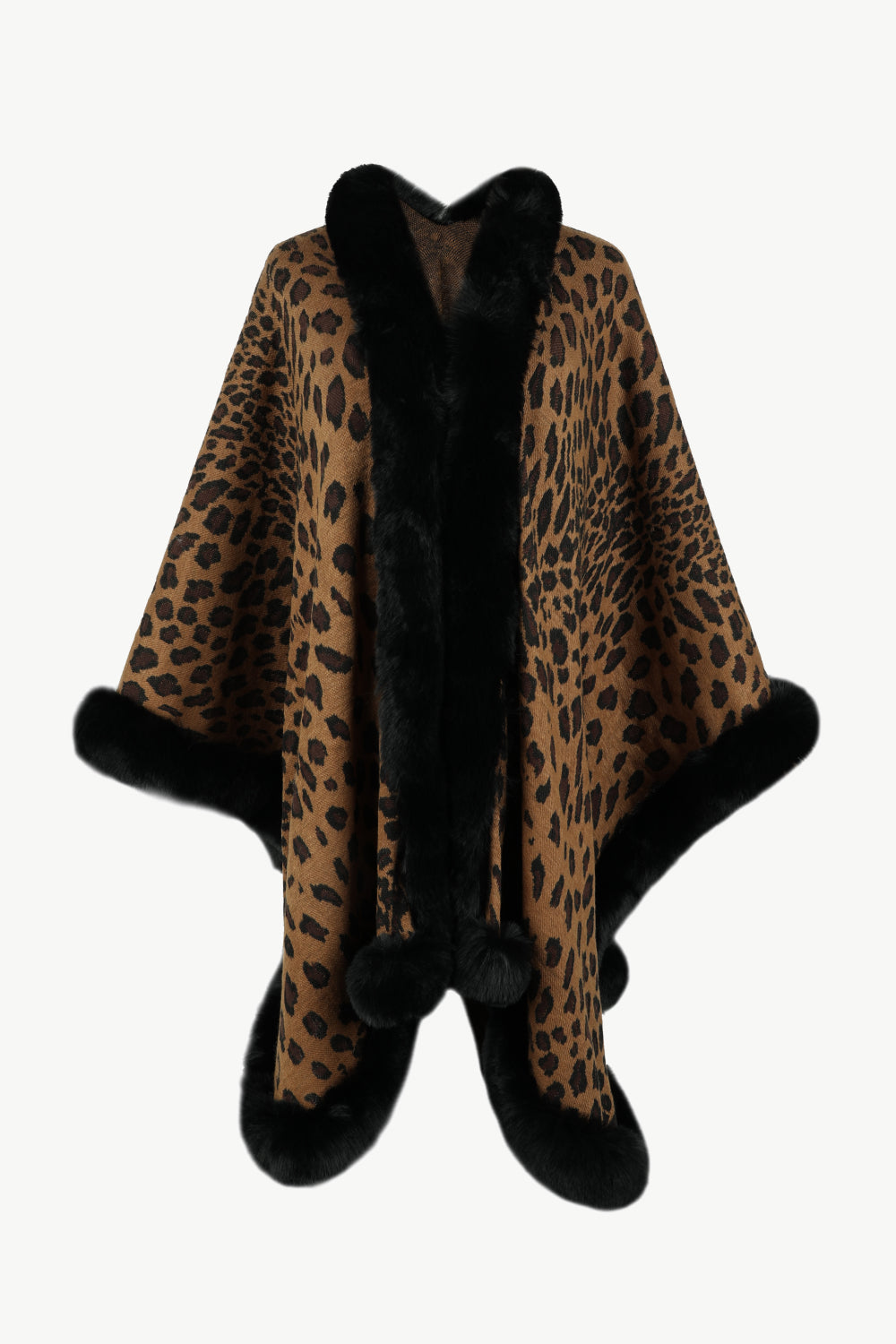 Leopard Open Front Poncho One Size