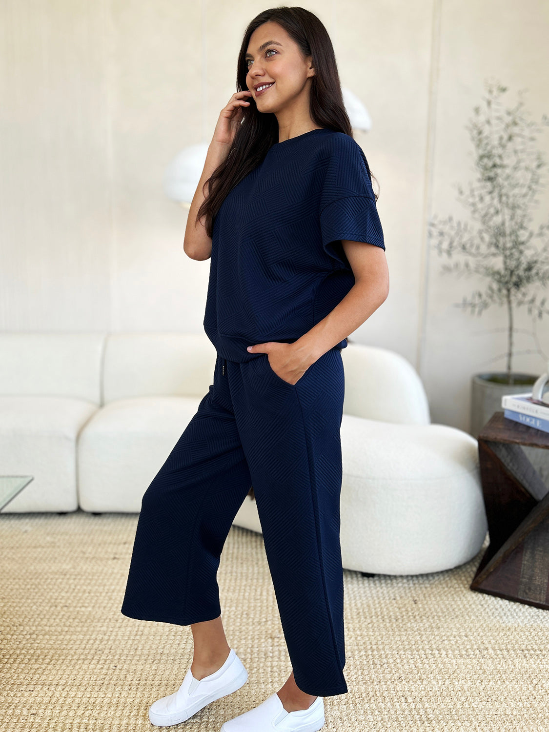Texture Top & Pants Set - Comfy