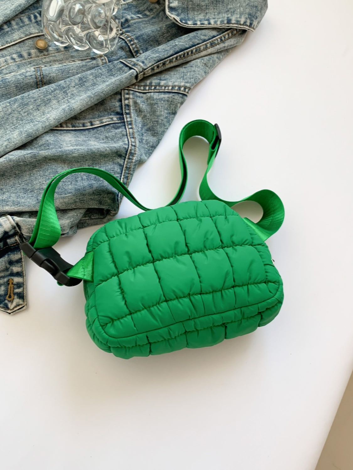Bubble Texture Adjustable Crossbody Bag