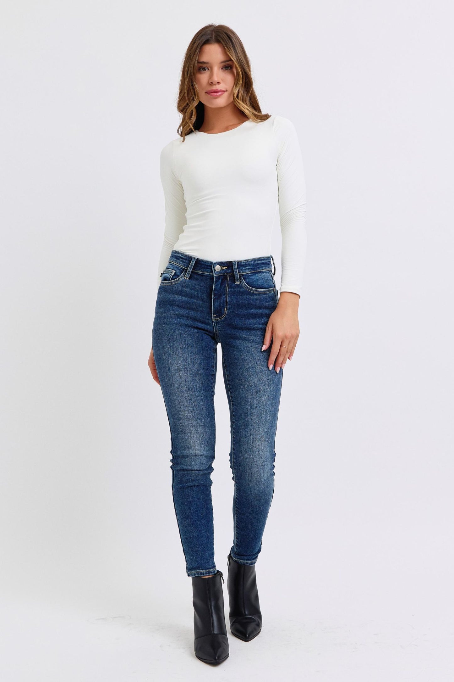 Judy Blue Thermal Skinny Jeans Mid