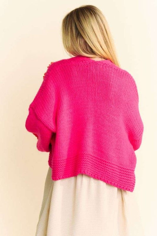 Floral Open Front Cardigan - Davi