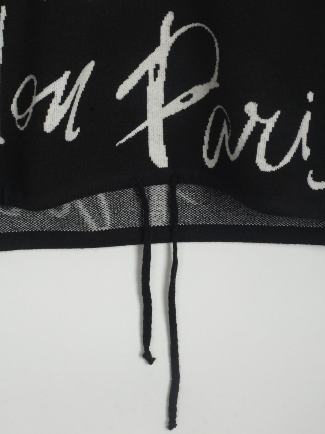 Drawstring Letter Pattern Sweater Drop