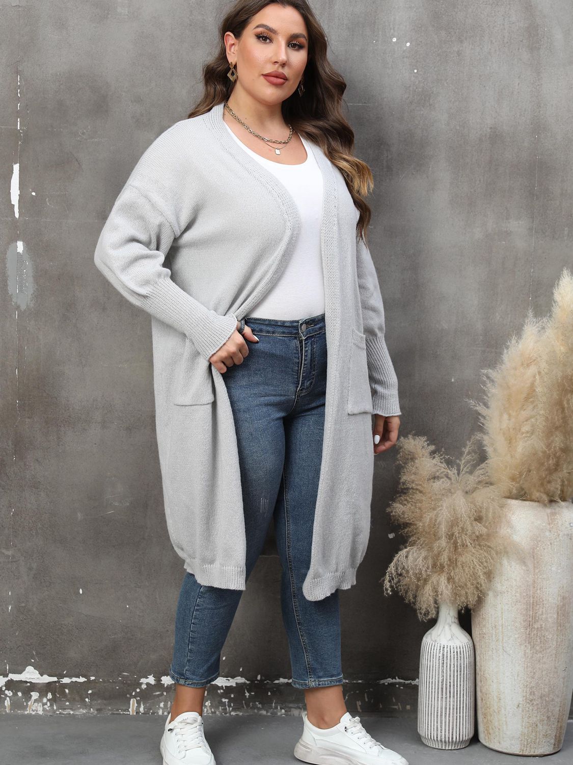 Plus Size Long Sleeve Cardigan