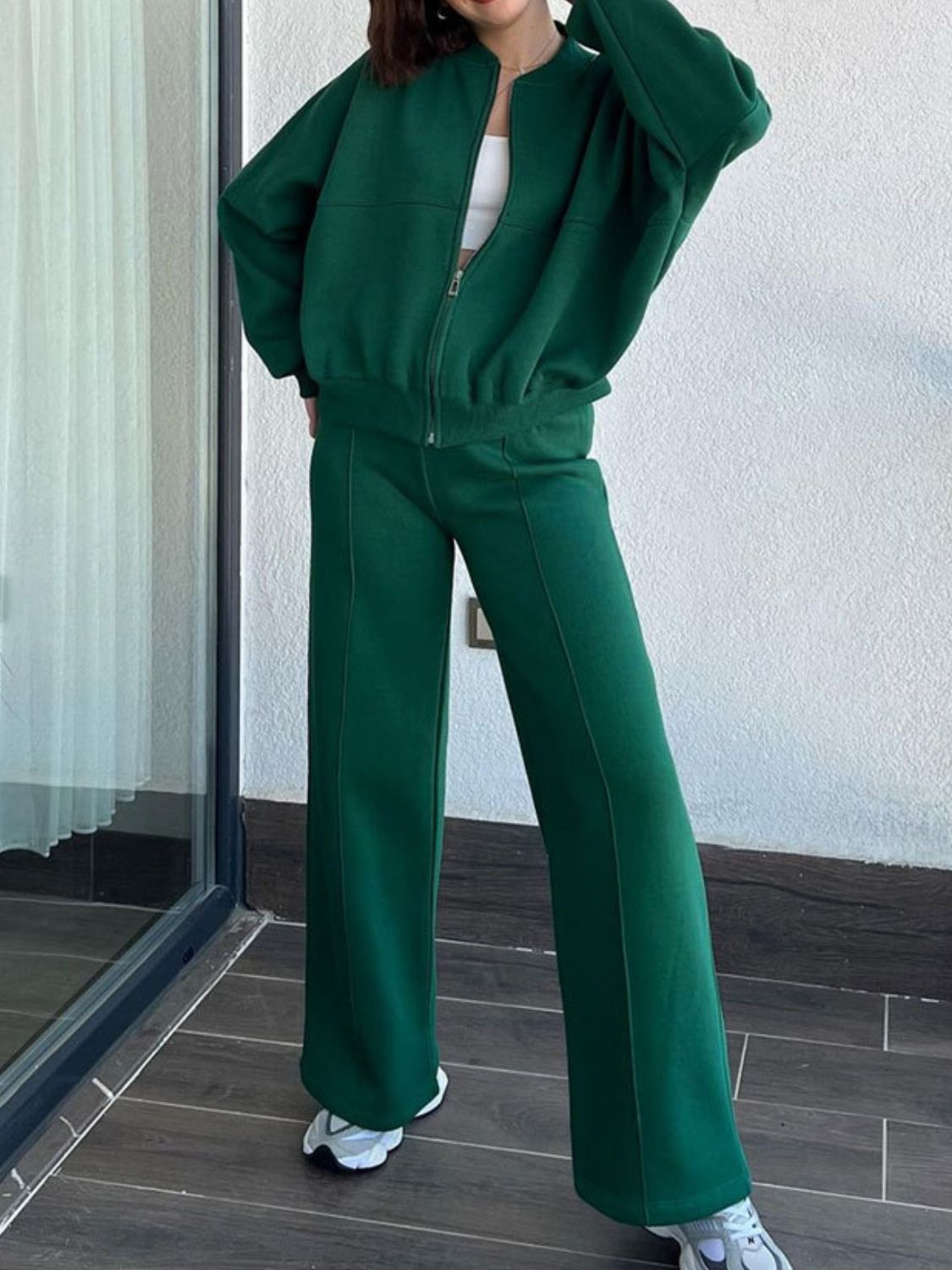 Baseball Collar Zip Up Set - Athletic