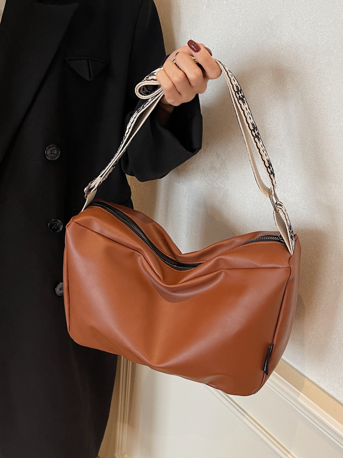 PU Leather Adjustable Crossbody Bag