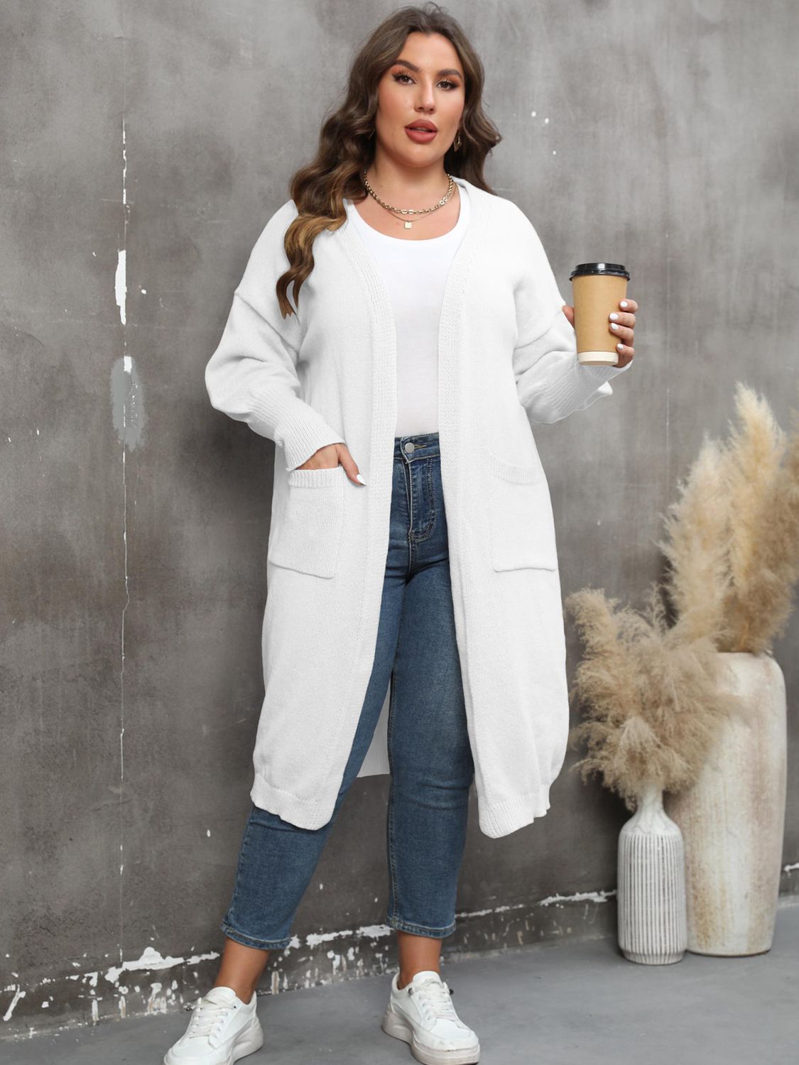 Plus Size Long Sleeve Cardigan