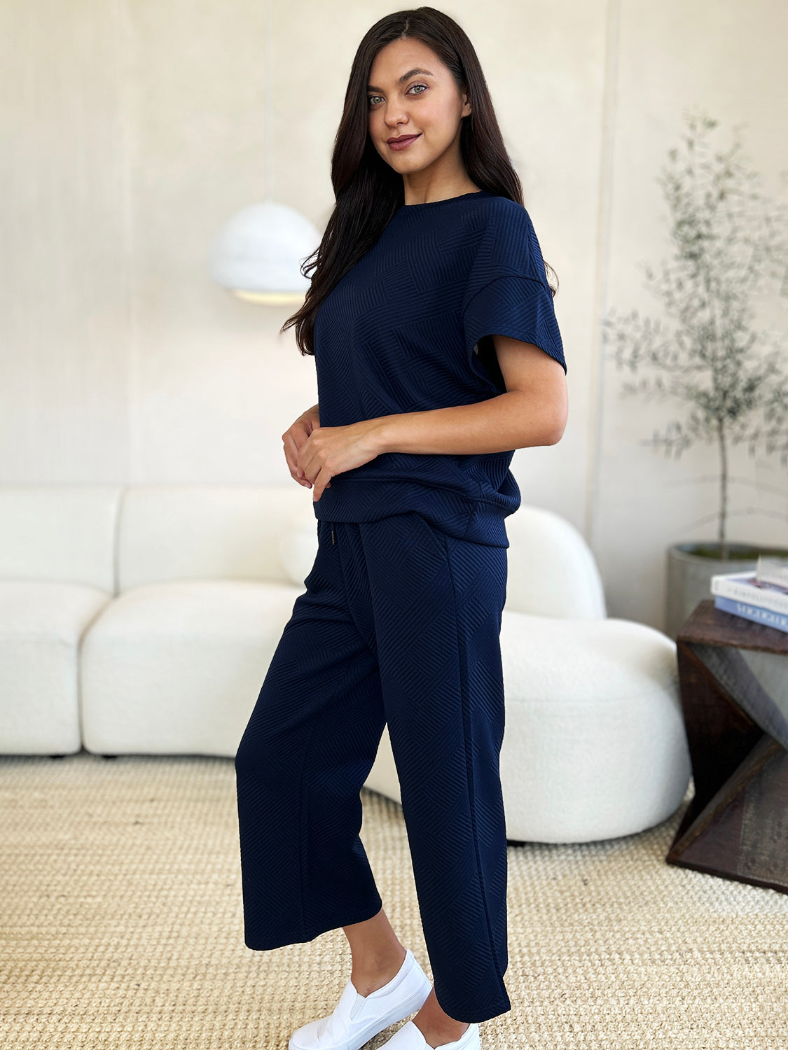 Texture Top & Pants Set - Comfy