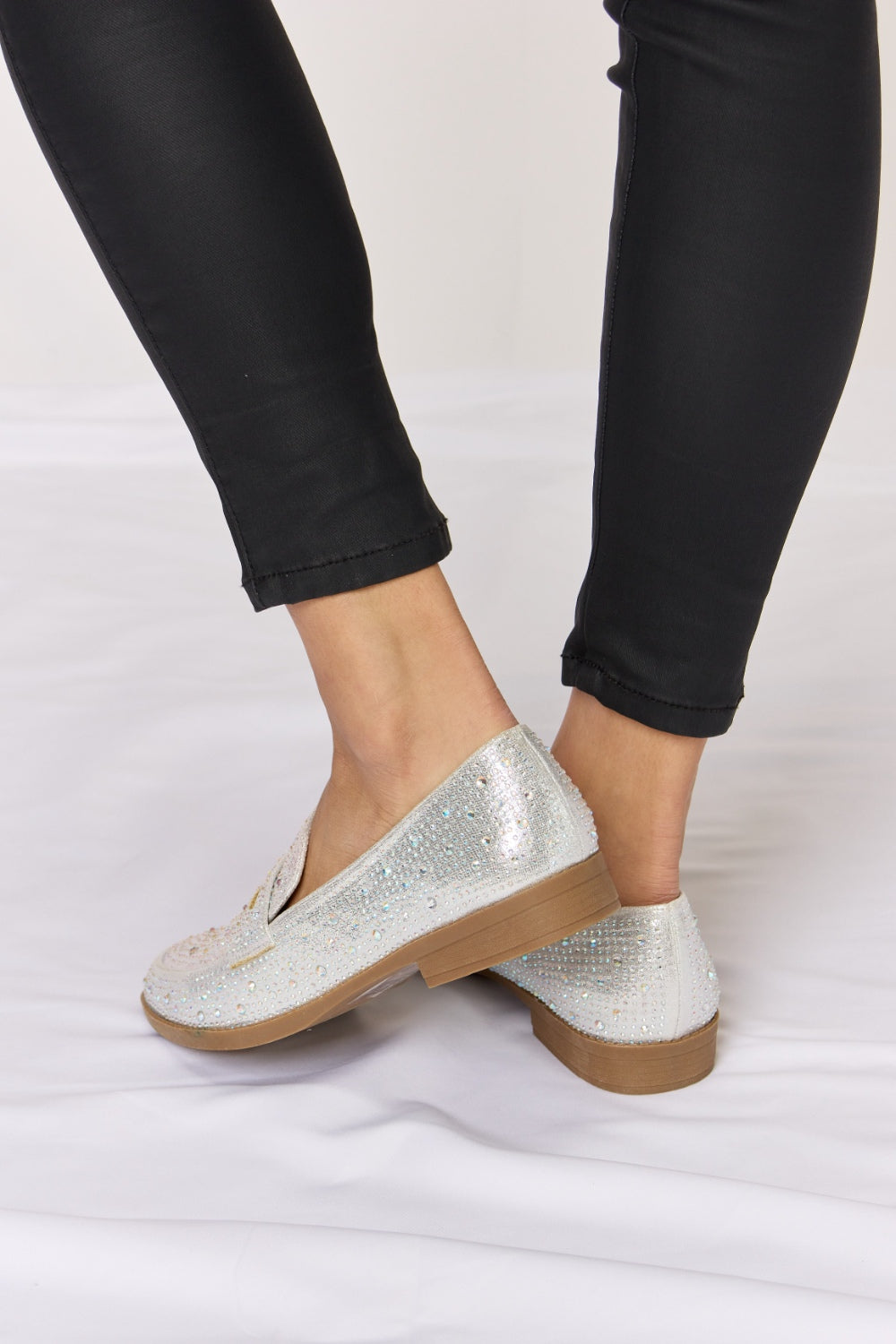 Rhinestone Point Toe Loafers Women