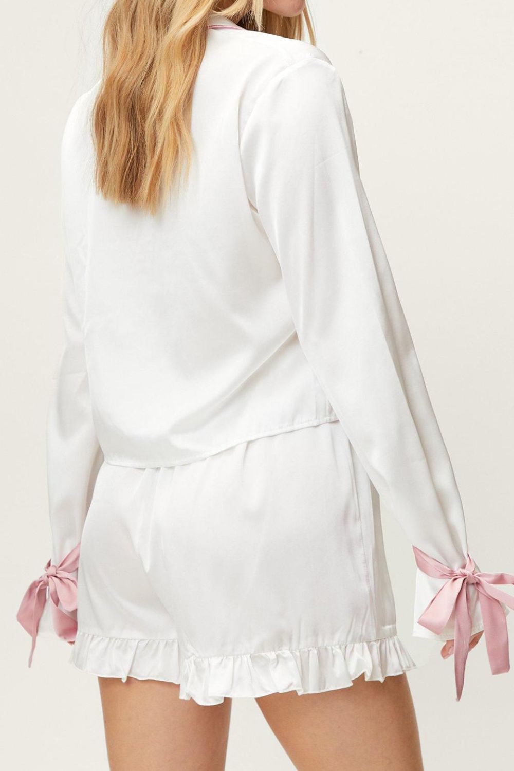 Basic Bae Tied Cuff Top Frill Shorts
