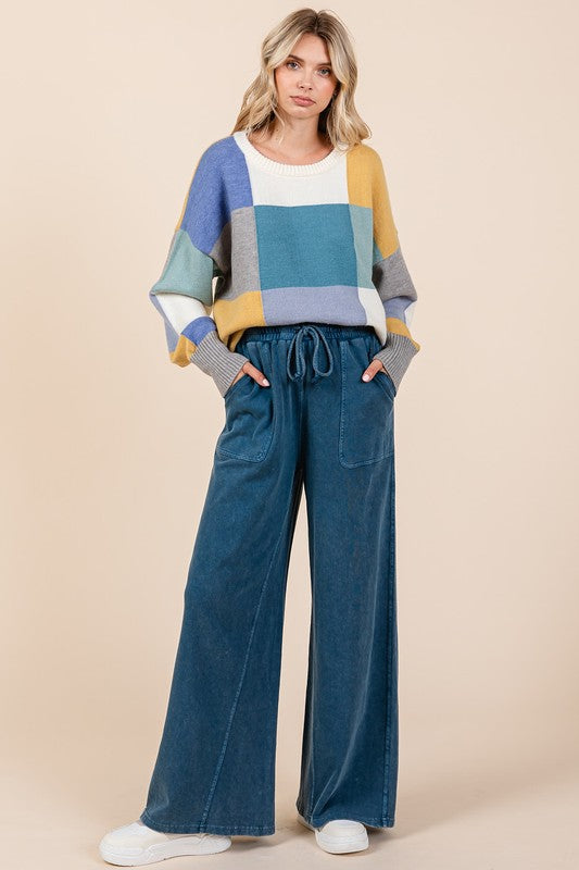 Drawstring Wide Leg Pants - Comfy