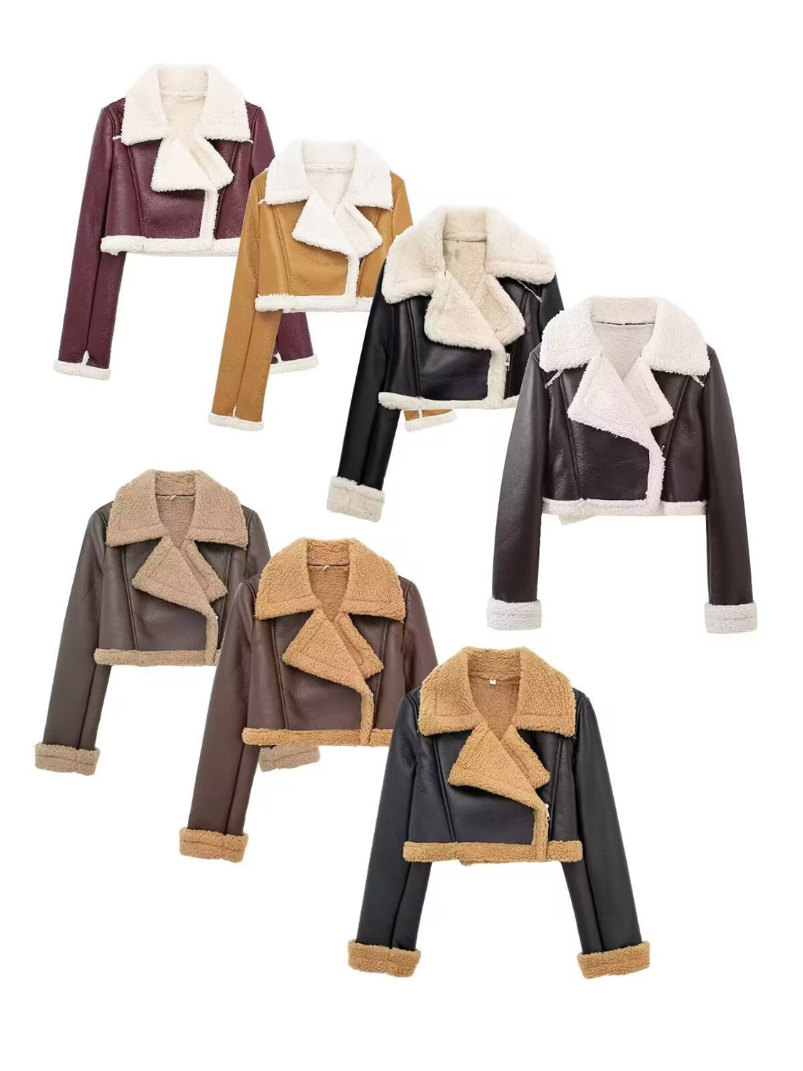 Collared Plush Cropped Jacket