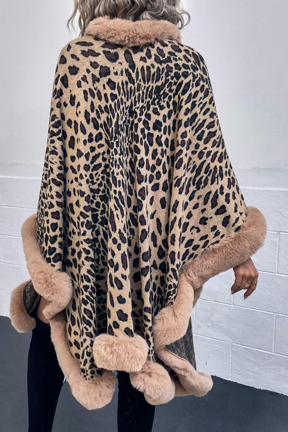 Leopard Open Front Poncho One Size