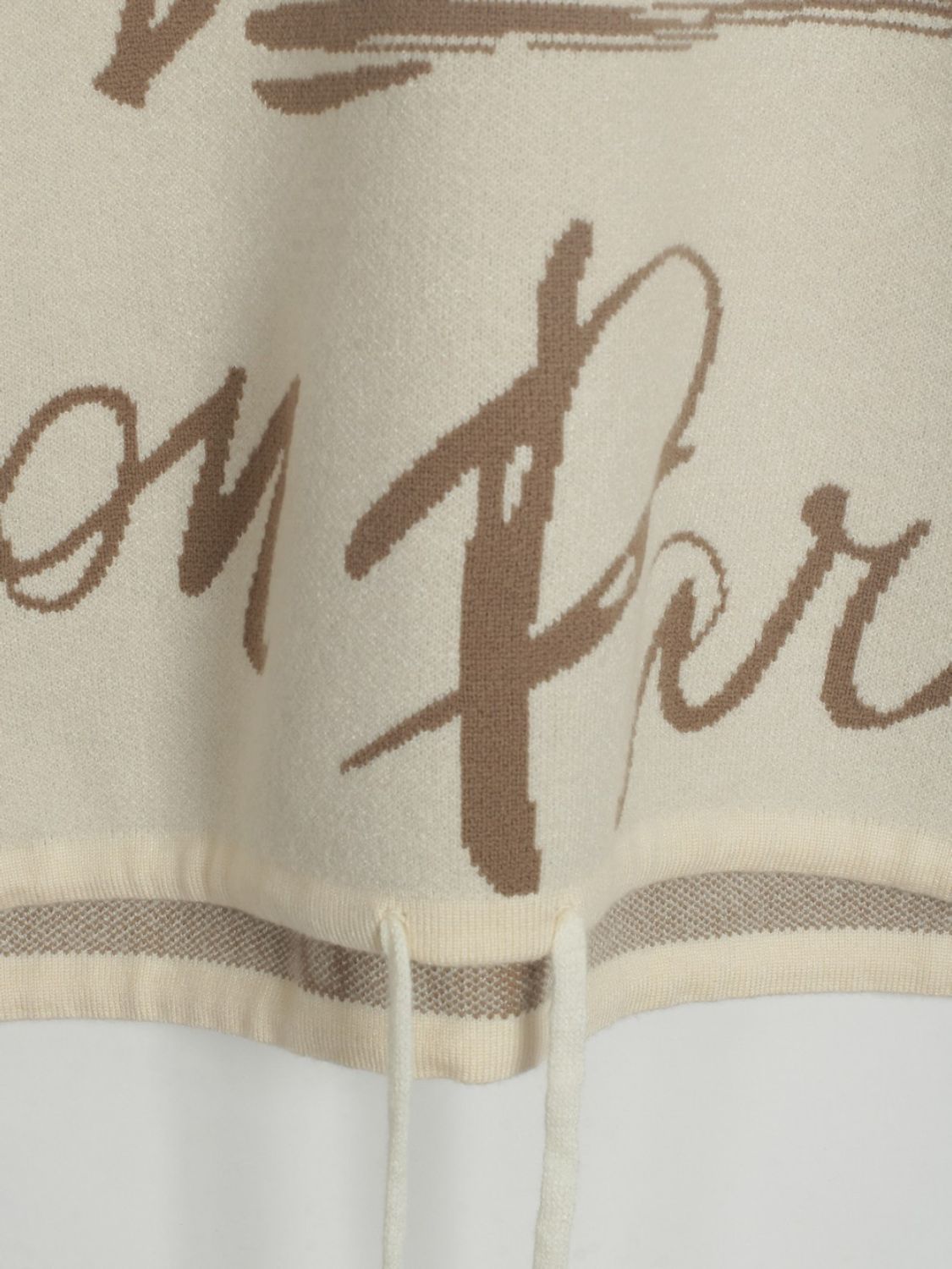 Drawstring Letter Pattern Sweater Drop