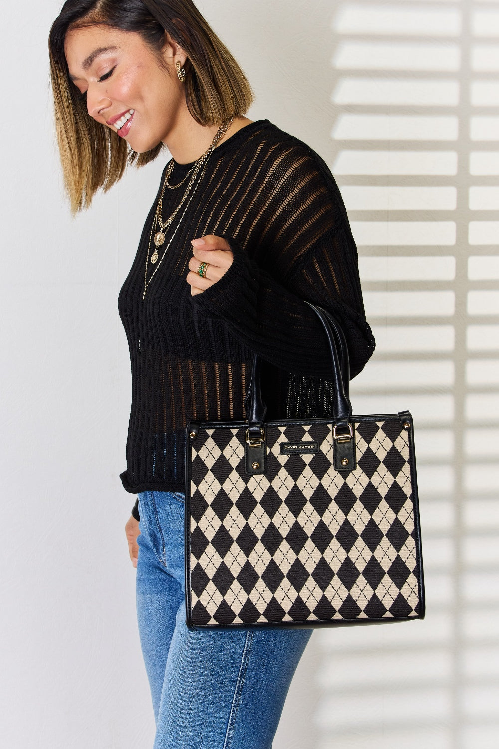David Jones Argyle PU Leather Handbag