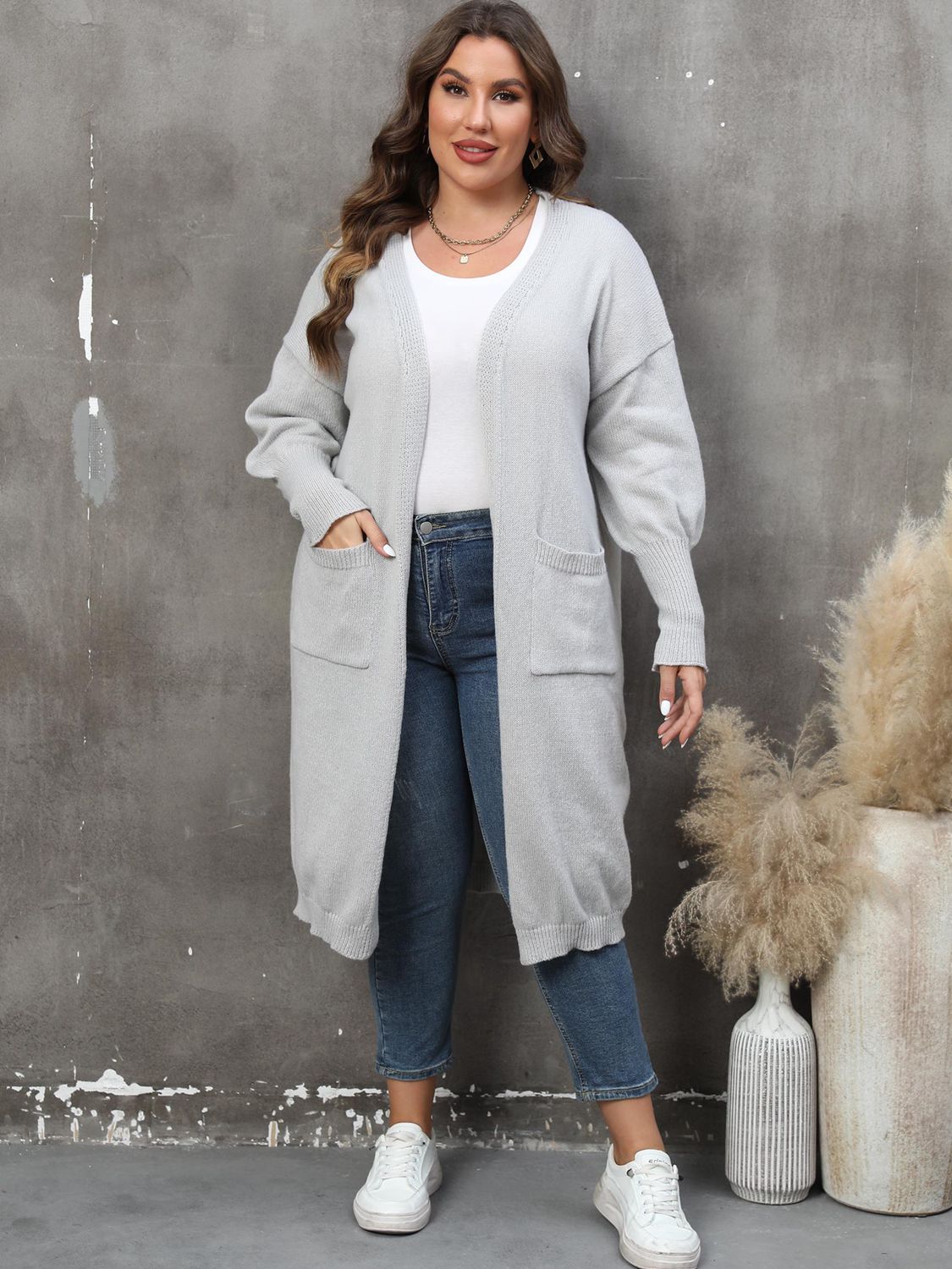 Plus Size Long Sleeve Cardigan