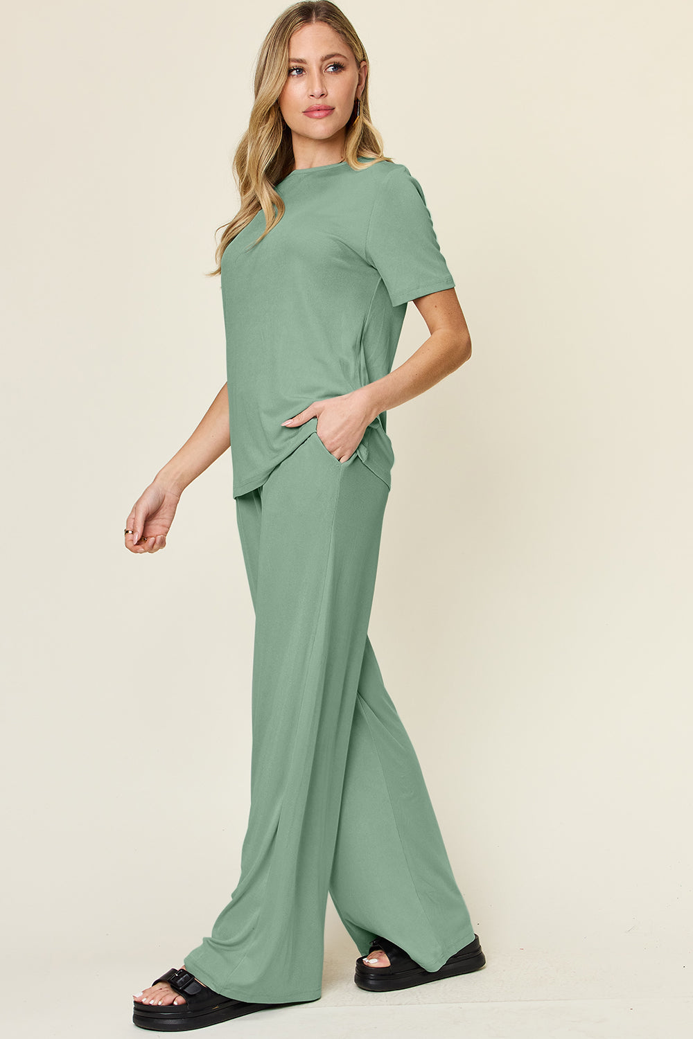 Double Take T-Shirt & Wide Leg Set