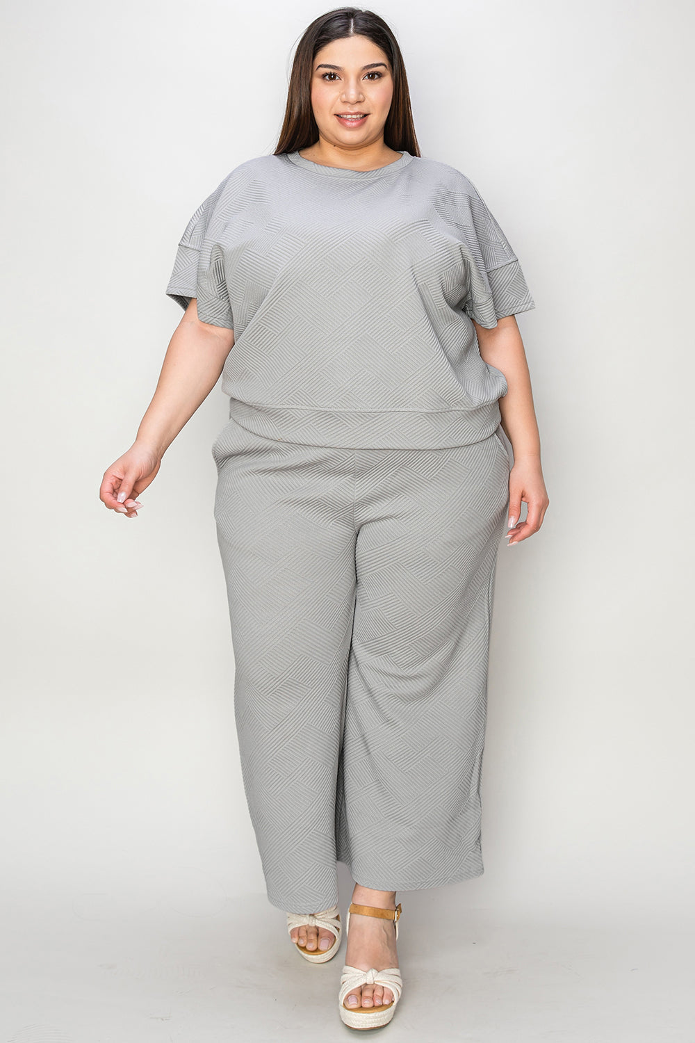 Texture Top & Pants Set - Comfy