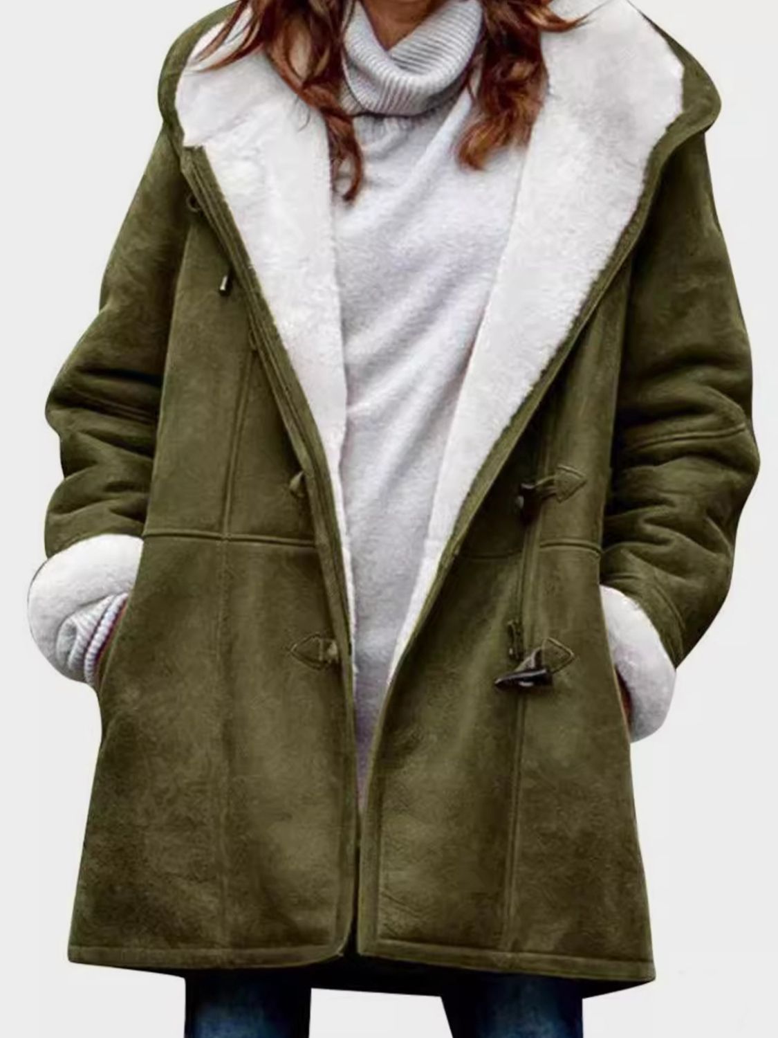 Pocketed Hooded Toggle Jacket