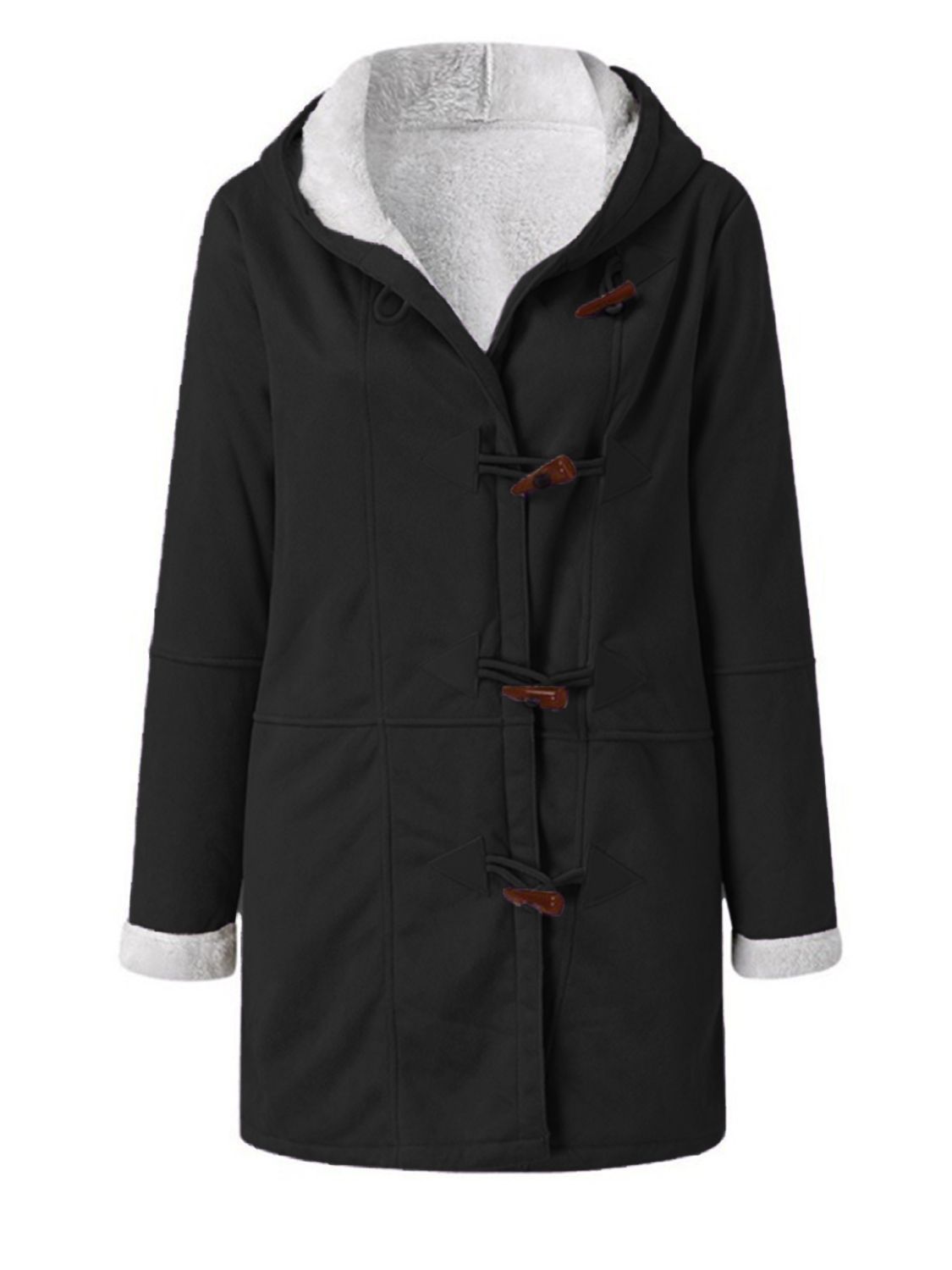 Pocketed Hooded Toggle Jacket