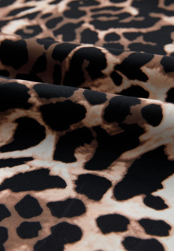 Contrast Trim Leopard Top Pants Set
