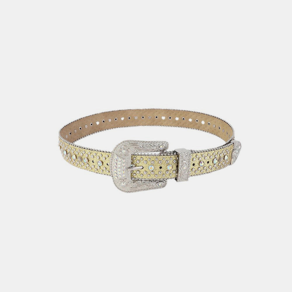 Rhinestone PU Leather Belt Stylish