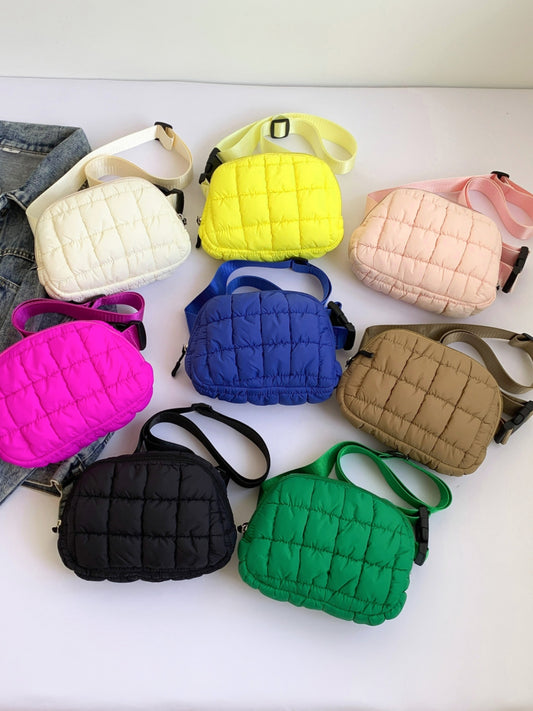 Bubble Texture Adjustable Crossbody Bag