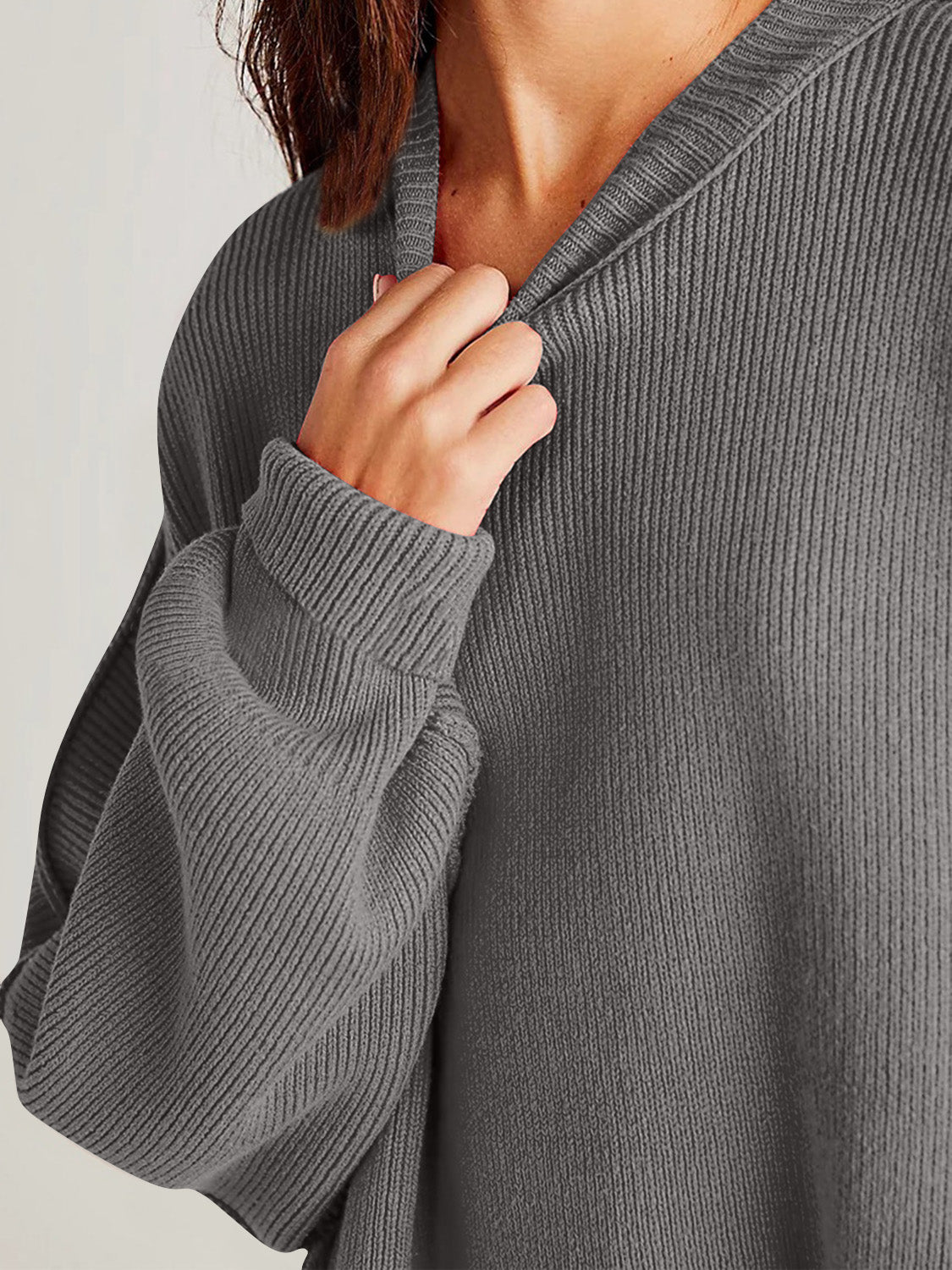 Double Take Side Slit Long Sleeve Top