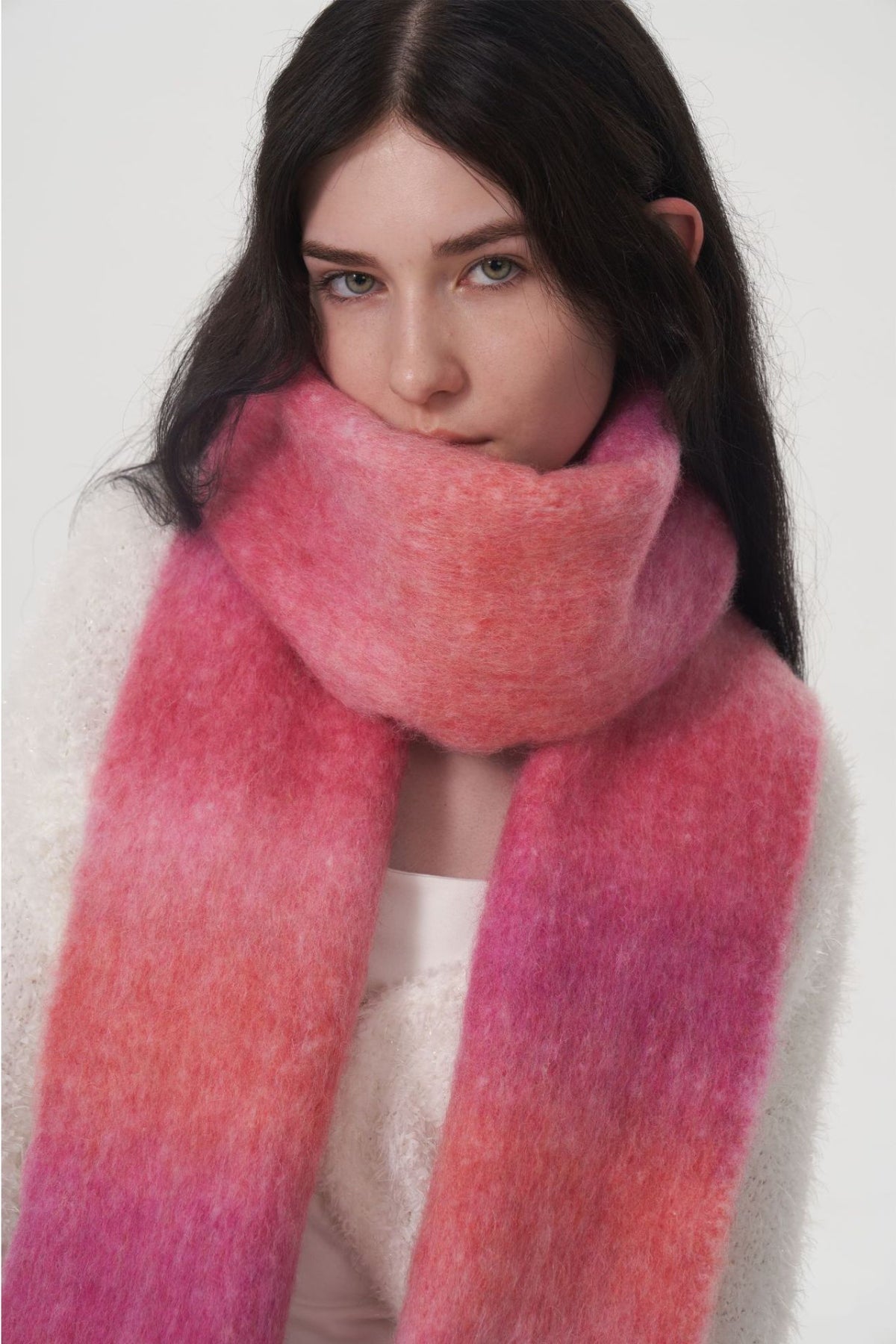 Fringe Plaid Polyester Scarf - Style