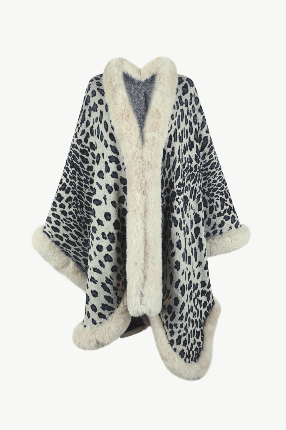Leopard Open Front Poncho One Size
