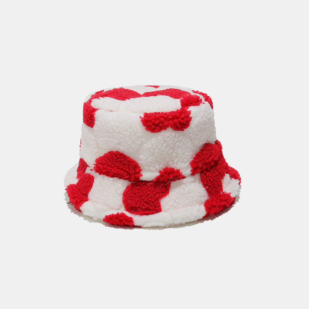 Contrast Heart Bucket Hat Polyester