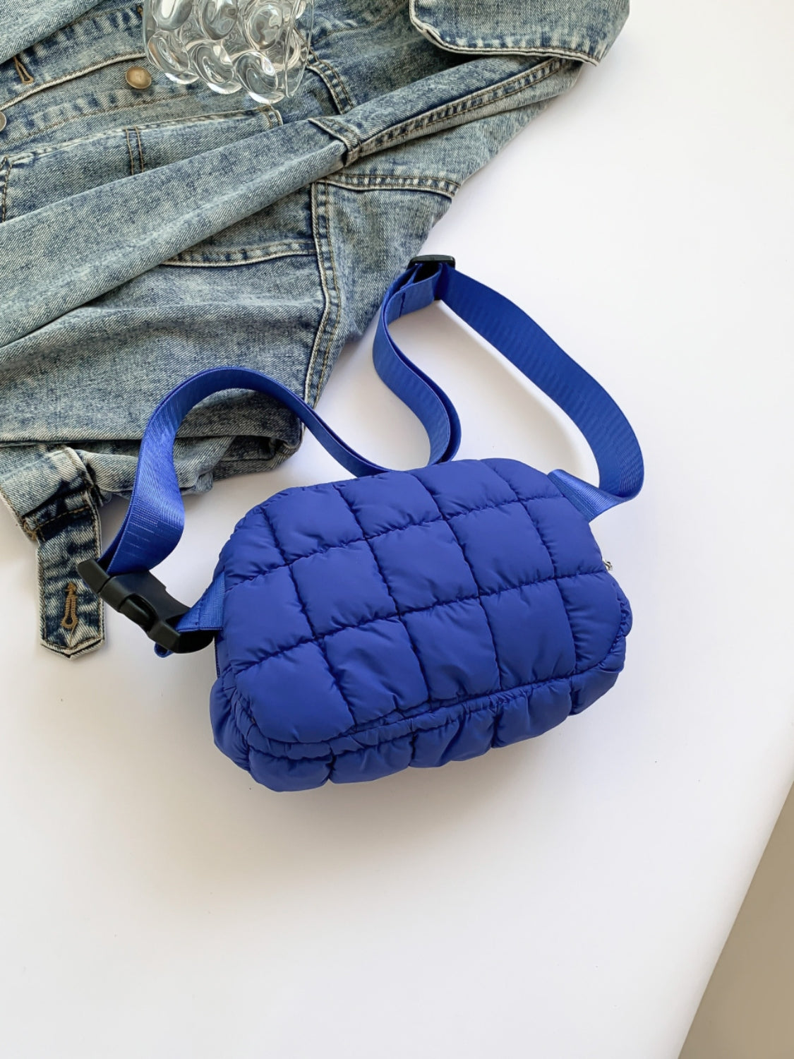 Bubble Texture Adjustable Crossbody Bag