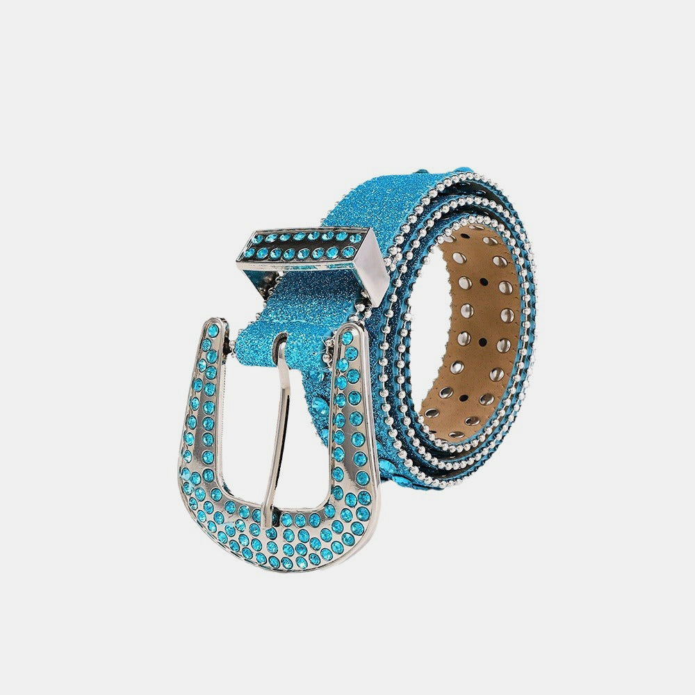 Rhinestone PU Leather Belt Stylish