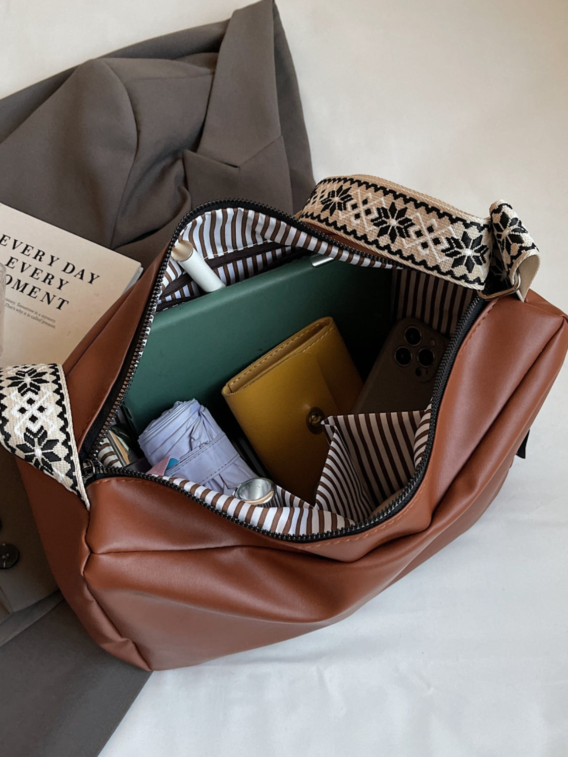 PU Leather Adjustable Crossbody Bag
