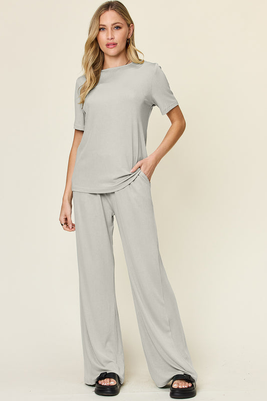 Double Take T-Shirt & Wide Leg Set
