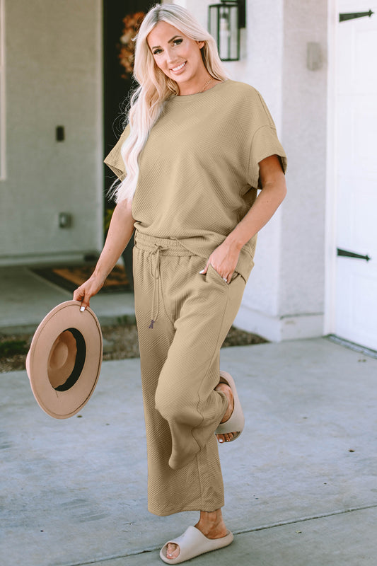 Texture Top & Pants Set - Comfy