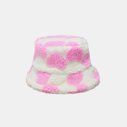 Contrast Heart Bucket Hat Polyester