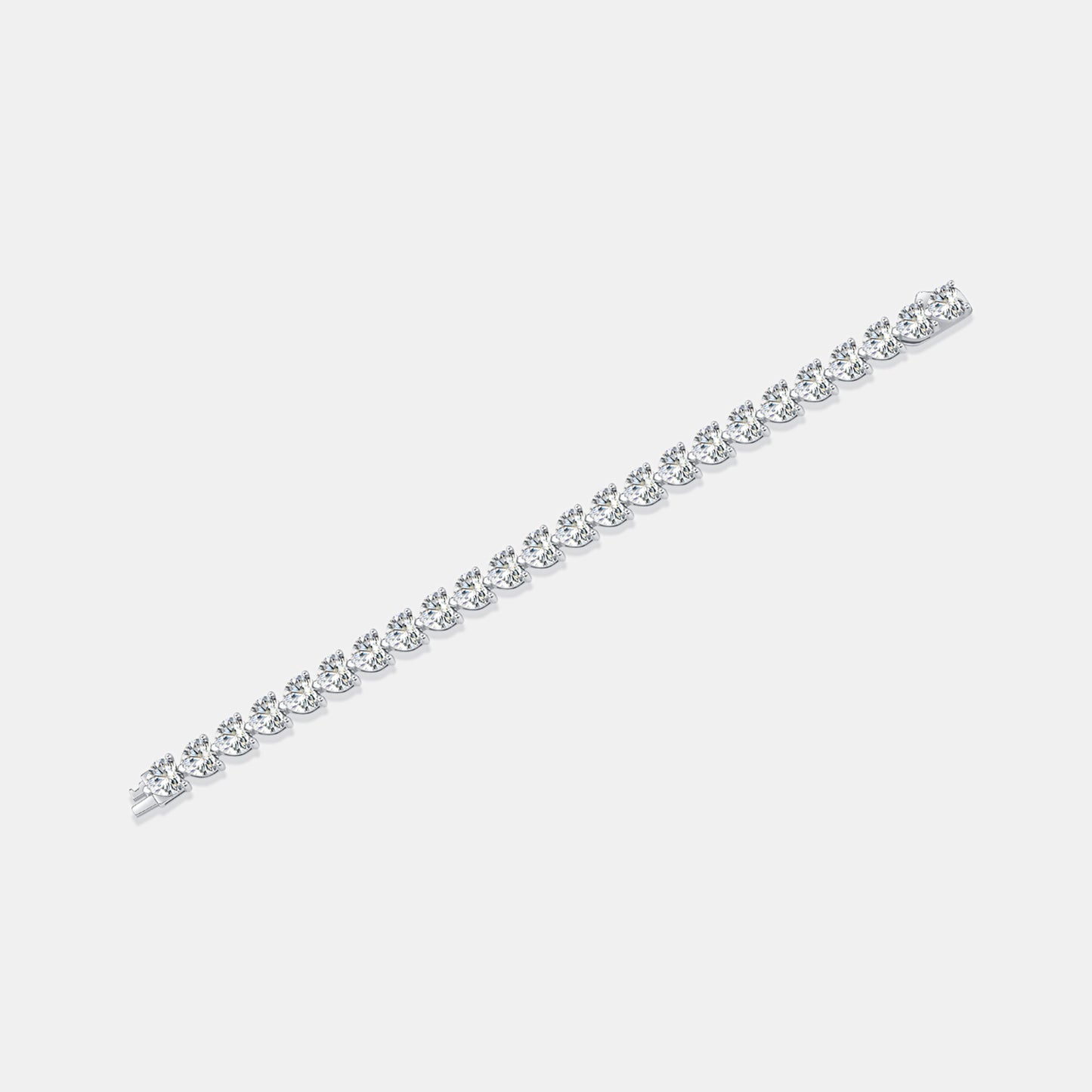 24ct Moissanite Heart Bracelet Sterling